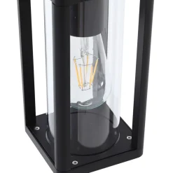 Lucande Siveta vejlampe, 100 cm høj, sort, E27, IP65