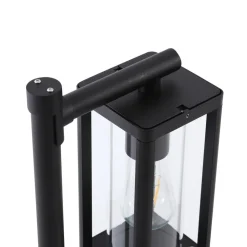 Lucande Siveta vejlampe, 100 cm høj, sort, E27, IP65