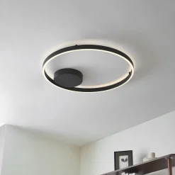 Lucande Smart LED-loftlampe Moise, sort, CCT, Tuya