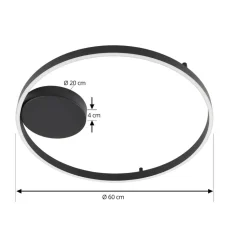Lucande Smart LED-loftlampe Moise, sort, CCT, Tuya