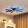 Lucande Smart LED-loftlampe Tjado, Ø70 cm, sort, RGBW