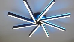 Lucande Smart LED-loftlampe Tjado, Ø70 cm, sort, RGBW