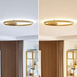 Lucande Smart LED-loftslampe Moise, guld, CCT, Tuya