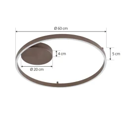 Lucande Smart LED-loftslampe Moise, kaffe, CCT, Tuya