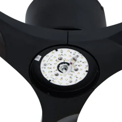 Lucande Smart LED-loftventilator Moneno, sort, DC, Tuya