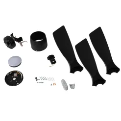 Lucande Smart LED-loftventilator Moneno, sort, DC, Tuya