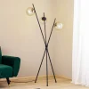 Lucande Sotiana gulvlampe, 3 glaskugler, sort