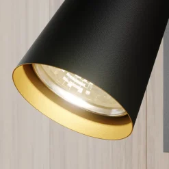 Lucande spotlight Angelina, sort/guld, metal, 1 lyskilde.