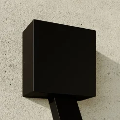 Lucande Square LED-væglampe, antracit, metal, IP65