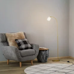 Lucande Taylan gulvlampe af jern, glasskærm