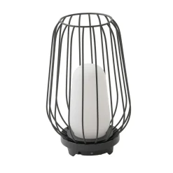 Lucande terrasselampe Chandan, 32,1 cm, sort, aluminium