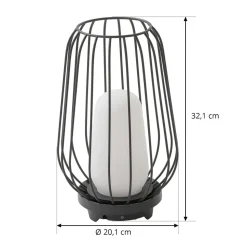 Lucande terrasselampe Chandan, 32,1 cm, sort, aluminium
