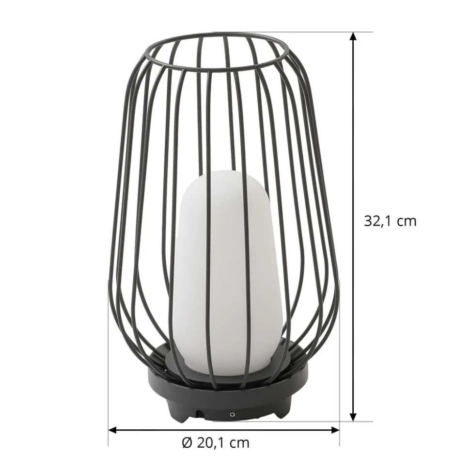 Lucande terrasselampe Chandan, 32,1 cm, sort, aluminium