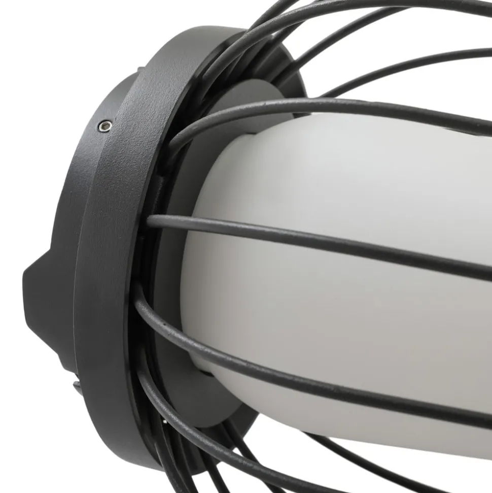 Lucande terrasselampe Chandan, 32,1 cm, sort, aluminium