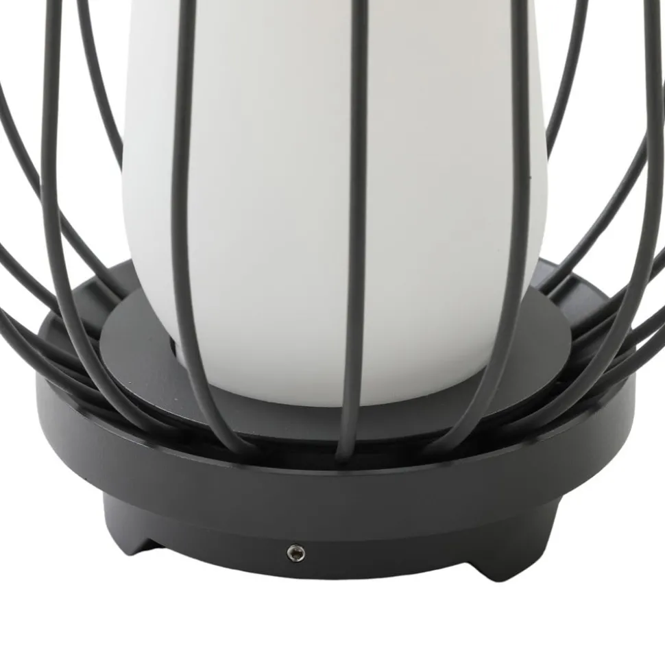 Lucande terrasselampe Chandan, 32,1 cm, sort, aluminium