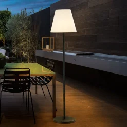 Lucande terrasselampe Jaimy, sort, aluminium, 150 cm