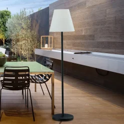 Lucande terrasselampe Jaimy, sort, aluminium, 150 cm