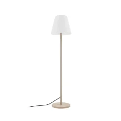 Lucande terrasselampe Jaimy, beige, metal, 150 cm, E27