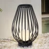 Lucande terrasselampe Marrin, sort, metal, Ø 46cm