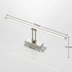 Lucande Thibaud LED-gallerilampe, nikkel, 51,4 cm