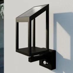 Lucande Timeo LED-udendørs væglampe med solcelle