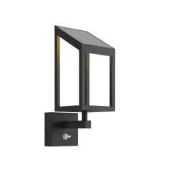 Lucande Timeo LED-udendørs væglampe med solcelle
