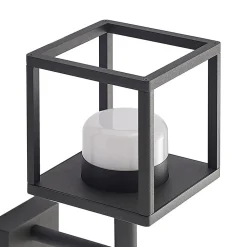Lucande Timio udendørs væglampe, uplight, sensor, GX53, IP44