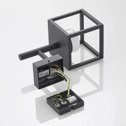 Lucande Timio udendørs væglampe, uplight, sensor, GX53, IP44