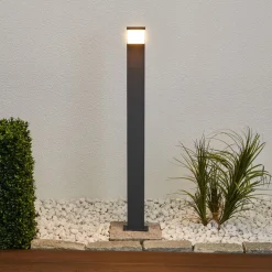 Lucande Timm LED-vejlampe, 100 cm, antracit, metal, IP54