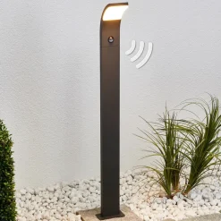 Lucande Timm LED-vejlampe, sensor, 100 cm, antracit, IP54