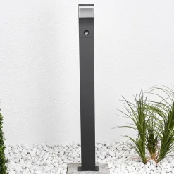Lucande Timm LED-vejlampe, sensor, 100 cm, antracit, IP54