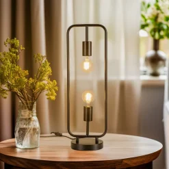 Lucande Tornike bordlampe, 2 lyskilder, jern
