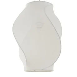 Lucande Tovina hængelampe, tekstil, hvid, Ø35cm