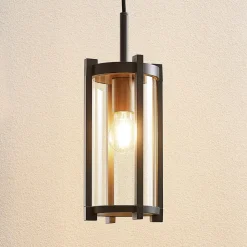 Lucande udendørs hængelampe Brienne, antracit, aluminium, Ø 15cm