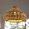 Lucande udendørs hængelampe Taniola, 1 lyskilde, beige, rattan, IP44