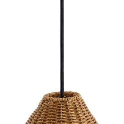 Lucande udendørs hængelampe Taniola, 2 lyskilder, beige, rattan, IP44