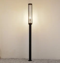Lucande udendørslampe Alivaro, sort, 220 cm, E27, IP65