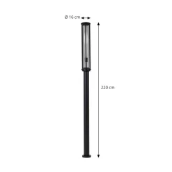 Lucande udendørslampe Alivaro, sort, 220 cm, E27, IP65