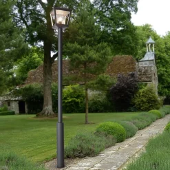 Lucande udendørslampe Dunia, antracit, metal, højde 220 cm