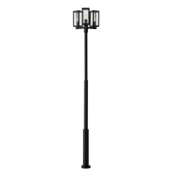 Lucande udendørslampe Siveta, 240 cm, 3 lyskilder, sort, E27, IP65