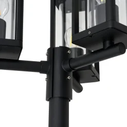 Lucande udendørslampe Siveta, 240 cm, 3 lyskilder, sort, E27, IP65