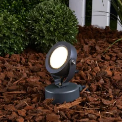 Lucande udendørs LED-spot Gavin, 33 cm, antracit, aluminium
