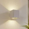 Lucande udendørs LED-væglampe Aaron, hvid, IP54, op/ned