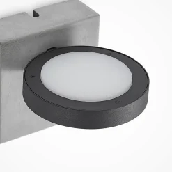 Lucande udendørs LED-væglampe Belna, beton, sensor, IP54