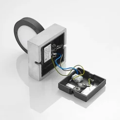 Lucande udendørs LED-væglampe Belna, beton, sensor, IP54
