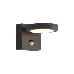 Lucande udendørs LED-væglampe Belna, metal, sensor, IP54