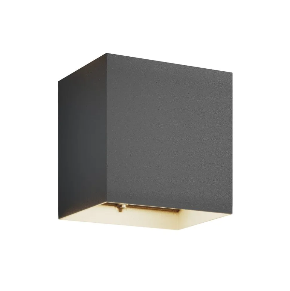 Lucande udendørs LED-væglampe Evie, 14 cm, antracit, op/ned