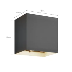Lucande udendørs LED-væglampe Evie, 14 cm, antracit, op/ned