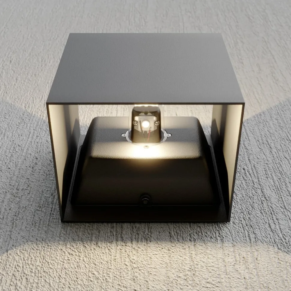 Lucande udendørs LED-væglampe Evie, 14 cm, antracit, op/ned
