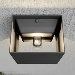Lucande udendørs LED-væglampe Evie, 14 cm, antracit, op/ned